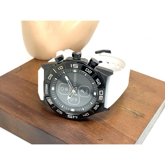 Citizen Mens Watch JY1007-12E CZ Smart Smartwatch Hybrid Black White Rubber 44mm - Picture 8 of 14